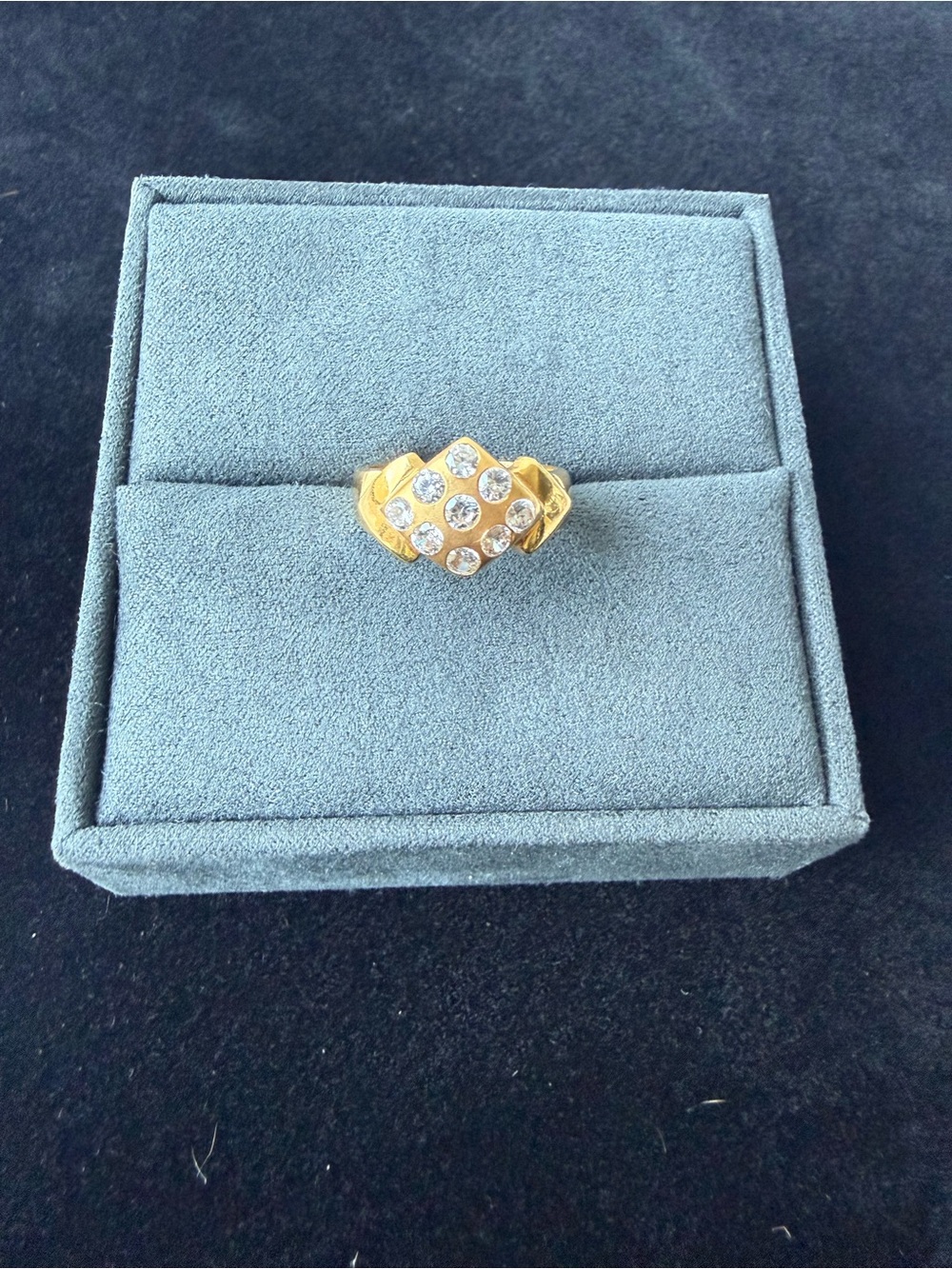 Rare 21k Solid Gold Vintage Dubai Geometric Star Cluster Ring Size 7.75 - 4.20g - Picture 2 of 12